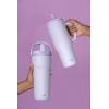 imageZak Designs Sutton Travel Tumbler for On the Go 30oz Stainless Steel with Vacuum Insulation Straw Spout Carry Handle for Cold Drinks Vanilla YellowSmoky Lilac Purple 30oz