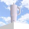 imageZak Designs Sutton Travel Tumbler for On the Go 30oz Stainless Steel with Vacuum Insulation Straw Spout Carry Handle for Cold Drinks Vanilla YellowSmoky Lilac Purple 40oz