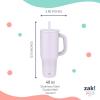 imageZak Designs Sutton Travel Tumbler for On the Go 30oz Stainless Steel with Vacuum Insulation Straw Spout Carry Handle for Cold Drinks Vanilla YellowSmoky Lilac Purple 40oz