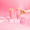 imageZak Designs Sutton Travel Tumbler for On the Go 30oz Stainless Steel with Vacuum Insulation Straw Spout Carry Handle for Cold Drinks Vanilla YellowSo Sweet Pink 40oz