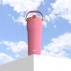 imageZak Designs Sutton Travel Tumbler for On the Go 30oz Stainless Steel with Vacuum Insulation Straw Spout Carry Handle for Cold Drinks Vanilla YellowSo Sweet Pink 30oz