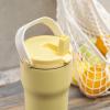 imageZak Designs Sutton Travel Tumbler for On the Go 30oz Stainless Steel with Vacuum Insulation Straw Spout Carry Handle for Cold Drinks Vanilla YellowVanilla 30oz