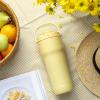 imageZak Designs Sutton Travel Tumbler for On the Go 30oz Stainless Steel with Vacuum Insulation Straw Spout Carry Handle for Cold Drinks Vanilla YellowVanilla 30oz