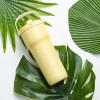 imageZak Designs Sutton Travel Tumbler for On the Go 30oz Stainless Steel with Vacuum Insulation Straw Spout Carry Handle for Cold Drinks Vanilla YellowVanilla 30oz