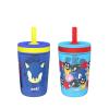 imageZak Designs Kelso Toddler Cups For Travel or At Home 15oz 2Pack Durable Plastic Sippy Cups With LeakProof Design is Perfect For Kids DinoRoar ZaksaurusSonic the Hedgehog