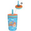 imageZak Designs Kelso Tumbler Toddler Cup For Travel or At Home 12oz Vacuum Insulated Stainless Steel Sippy Cup With LeakProof Design is Perfect For Kids Happy FruitBlippi
