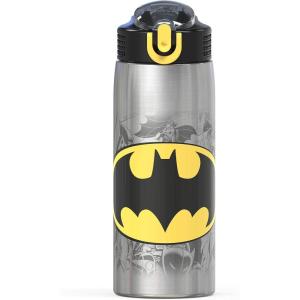 imageZak Designs 155oz Stainless Steel Kids Water Bottle with Flipup Straw Spout  BPA Free Durable Design Frozen Girl SSBatman