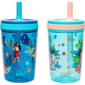imageZak Designs Dr Seuss Kelso Toddler Cups For Travel or At Home 15oz 2Pack Durable Plastic Sippy Cups With LeakProof Design is Perfect for Kids One Fish Two Fish Red Fish Blue FishDisney Moana 2