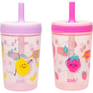 imageZak Designs Dr Seuss Kelso Toddler Cups For Travel or At Home 15oz 2Pack Durable Plastic Sippy Cups With LeakProof Design is Perfect for Kids One Fish Two Fish Red Fish Blue FishSweet Berry  Lemon Zest