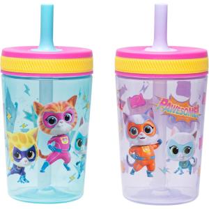 imageZak Designs Dr Seuss Kelso Toddler Cups For Travel or At Home 15oz 2Pack Durable Plastic Sippy Cups With LeakProof Design is Perfect for Kids One Fish Two Fish Red Fish Blue FishGinny  Sparks  Buddy  Bitsy Disneys SuperKitties