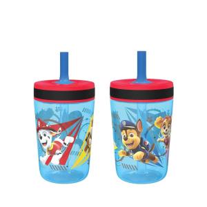imageZak Designs Kelso Toddler Cups For Travel or At Home 15oz 2Pack Durable Plastic Sippy Cups With LeakProof Design is Perfect For Kids DinoRoar ZaksaurusPaw Patrol  Chase  Marshall