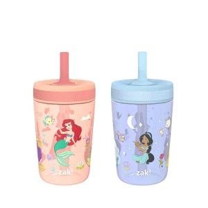 imageZak Designs Kelso Toddler Cups For Travel or At Home 15oz 2Pack Durable Plastic Sippy Cups With LeakProof Design is Perfect For Kids DinoRoar ZaksaurusPrincess