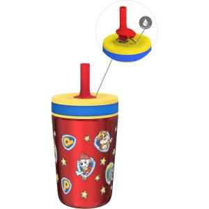 imageZak Designs Kelso Tumbler Toddler Cup For Travel or At Home 12oz Vacuum Insulated Stainless Steel Sippy Cup With LeakProof Design is Perfect For Kids Happy FruitPaw Patrol