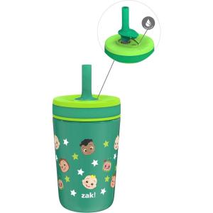 imageZak Designs Kelso Tumbler Toddler Cup For Travel or At Home 12oz Vacuum Insulated Stainless Steel Sippy Cup With LeakProof Design is Perfect For Kids Happy FruitCoComelon
