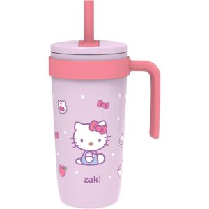imageZak Designs Marvel Fairway Travel Tumbler for On the Go or At Home 18oz Stainless Steel with Vacuum Insulation Spillproof Silicone Straw and Carry Handle for Cold Drinks SpiderManHello Kitty