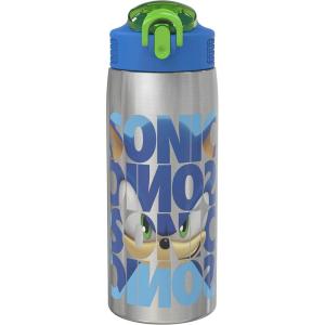 imageZak Designs Minecraft Sage Kids Water Bottle For School or Travel 19oz Stainless Steel Water Bottle With Straw Handle and LeakProof PopUp Spout Cover Steve Alex MobsSonic
