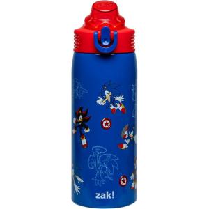 imageZak Designs Minecraft Sage Kids Water Bottle For School or Travel 19oz Stainless Steel Water Bottle With Straw Handle and LeakProof PopUp Spout Cover Steve Alex MobsSonic the Hedgehog