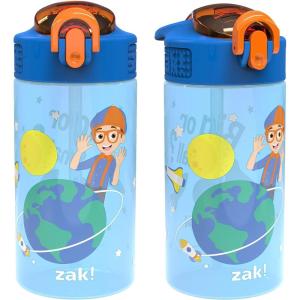 imageZak Designs Sonic the Hedgehog Sage Kids Water Bottle For School or Travel 16oz Durable Plastic Water Bottle With Straw Handle and LeakProof PopUp Spout Cover 2Pack Set Sonic ampamp ShadowBlippi 2pk