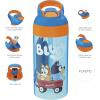 imageZak Designs 175 oz Riverside Bluey Kids Water Bottle with Straw and Built in Carrying Loop Made of Durable Plastic LeakProof Design for Travel 2PK SetBluey