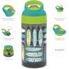 imageZak Designs 175 oz Riverside Bluey Kids Water Bottle with Straw and Built in Carrying Loop Made of Durable Plastic LeakProof Design for Travel 2PK SetMulticolor
