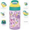 imageZak Designs 175 oz Riverside Bluey Kids Water Bottle with Straw and Built in Carrying Loop Made of Durable Plastic LeakProof Design for Travel 2PK SetCactusFlamingo Pineapple