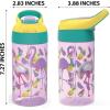 imageZak Designs 175 oz Riverside Bluey Kids Water Bottle with Straw and Built in Carrying Loop Made of Durable Plastic LeakProof Design for Travel 2PK SetCactusFlamingo Pineapple