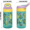 imageZak Designs 175 oz Riverside Bluey Kids Water Bottle with Straw and Built in Carrying Loop Made of Durable Plastic LeakProof Design for Travel 2PK SetCactusFlamingo Pineapple