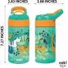 imageZak Designs 175 oz Riverside Bluey Kids Water Bottle with Straw and Built in Carrying Loop Made of Durable Plastic LeakProof Design for Travel 2PK SetDino Camo  Safari