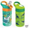 imageZak Designs 175 oz Riverside Bluey Kids Water Bottle with Straw and Built in Carrying Loop Made of Durable Plastic LeakProof Design for Travel 2PK SetDino Camo  Safari