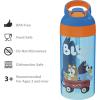 imageZak Designs 175 oz Riverside Bluey Kids Water Bottle with Straw and Built in Carrying Loop Made of Durable Plastic LeakProof Design for Travel 2PK SetBluey