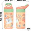 imageZak Designs 175 oz Riverside Bluey Kids Water Bottle with Straw and Built in Carrying Loop Made of Durable Plastic LeakProof Design for Travel 2PK SetUnicorn  Dino Camo