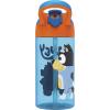 imageZak Designs 175 oz Riverside Bluey Kids Water Bottle with Straw and Built in Carrying Loop Made of Durable Plastic LeakProof Design for Travel 2PK SetBluey