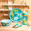 imageZak Designs 5Piece Dinnerware Set Disney Frozen 2  Durable Plastic ampamp Stainless Steel  Includes Water Bottle 8Inch Plate 6Inch Bowl Fork ampamp Spoon  Suitable for Kids Ages 3Safari