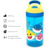 imageZak Designs Baby Shark Kids Water Bottle with Straw and Built in Carrying Loop Made of Durable Plastic LeakProof Design 16 oz BBSAT381Baby Shark