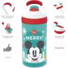 imageZak Designs Baby Shark Kids Water Bottle with Straw and Built in Carrying Loop Made of Durable Plastic LeakProof Design 16 oz BBSAT381Mickey Mouse