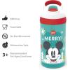 imageZak Designs Baby Shark Kids Water Bottle with Straw and Built in Carrying Loop Made of Durable Plastic LeakProof Design 16 oz BBSAT381Mickey Mouse
