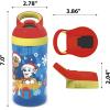 imageZak Designs Baby Shark Kids Water Bottle with Straw and Built in Carrying Loop Made of Durable Plastic LeakProof Design 16 oz BBSAT381Paw Patrol