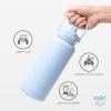 imageZak Designs Beacon Straw Lid Water Bottle for Travel or At Home 32oz Stainless Steel is LeakProof and Vacuum Insulated with Silicone Spout Cover Carry Handle Protective Base Vanilla YellowVanilla Yellow