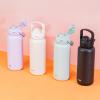 imageZak Designs Beacon Straw Lid Water Bottle for Travel or At Home 32oz Stainless Steel is LeakProof and Vacuum Insulated with Silicone Spout Cover Carry Handle Protective Base Icicle Mint GreenSmoky Lilac Purple