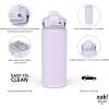 imageZak Designs Beacon Straw Lid Water Bottle for Travel or At Home 32oz Stainless Steel is LeakProof and Vacuum Insulated with Silicone Spout Cover Carry Handle Protective Base Icicle Mint GreenSmoky Lilac Purple