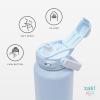 imageZak Designs Beacon Straw Lid Water Bottle for Travel or At Home 32oz Stainless Steel is LeakProof and Vacuum Insulated with Silicone Spout Cover Carry Handle Protective Base Vanilla YellowProvence Blue