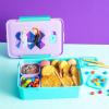imageZak Designs Blippi Reusable Plastic Bento Box with LeakProof Seal Carrying Handle Microwave Steam Vent and Individual Containers for Kids Packed Lunch 3Piece SetAnna  Elsa