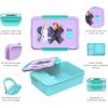 imageZak Designs Blippi Reusable Plastic Bento Box with LeakProof Seal Carrying Handle Microwave Steam Vent and Individual Containers for Kids Packed Lunch 3Piece SetAnna  Elsa