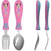 imageZak Designs Bluey Kid Flatware Fun Character Art on Both Utensils Non Slip Fork and Spoon Set is Perfect for Encouraging Picky Eaters to Finish Their Plates 2 pack 4 PCSMinnie Mouse