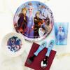 imageZak Designs Bluey Kid Flatware Fun Character Art on Both Utensils Non Slip Fork and Spoon Set is Perfect for Encouraging Picky Eaters to Finish Their Plates 2 pack 4 PCSFrozen 2 Anna and Elsa