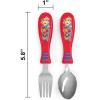 imageZak Designs Bluey Kid Flatware Fun Character Art on Both Utensils Non Slip Fork and Spoon Set is Perfect for Encouraging Picky Eaters to Finish Their Plates 2 pack 4 PCSPaw Patrol