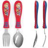 imageZak Designs Bluey Kid Flatware Fun Character Art on Both Utensils Non Slip Fork and Spoon Set is Perfect for Encouraging Picky Eaters to Finish Their Plates 2 pack 4 PCSPaw Patrol