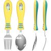 imageZak Designs Bluey Kid Flatware Fun Character Art on Both Utensils Non Slip Fork and Spoon Set is Perfect for Encouraging Picky Eaters to Finish Their Plates 2 pack 4 PCSBluey