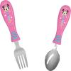 imageZak Designs Bluey Kid Flatware Fun Character Art on Both Utensils Non Slip Fork and Spoon Set is Perfect for Encouraging Picky Eaters to Finish Their Plates 2 pack 4 PCSMinnie Mouse