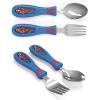 imageZak Designs Bluey Kid Flatware Fun Character Art on Both Utensils Non Slip Fork and Spoon Set is Perfect for Encouraging Picky Eaters to Finish Their Plates 2 pack 4 PCSSpiderMan